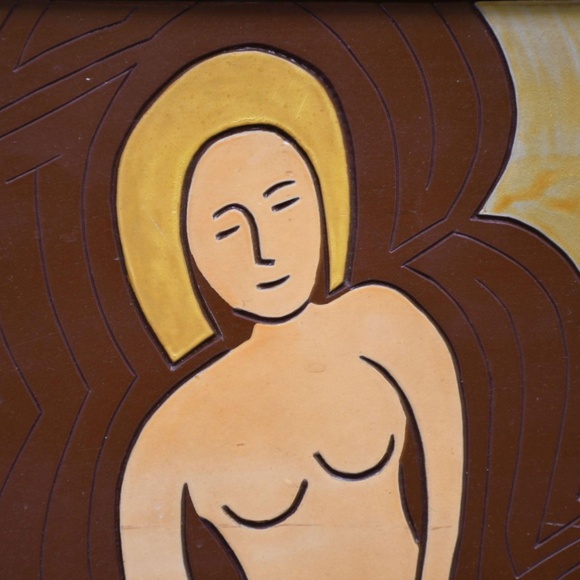 1941 Modernist Carved Wood Panel, “Dolly” by H. M. Darli — Closson Galleries Pro - Picture 2 of 6